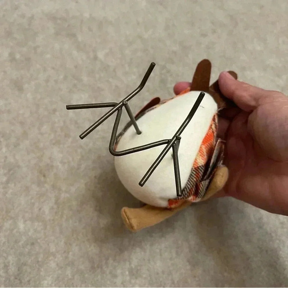 Harvest Autumn Fall Fabric Felt Birds Set 2 Birds Plaid Scarf Hat Holiday Decor - Picture 13 of 16